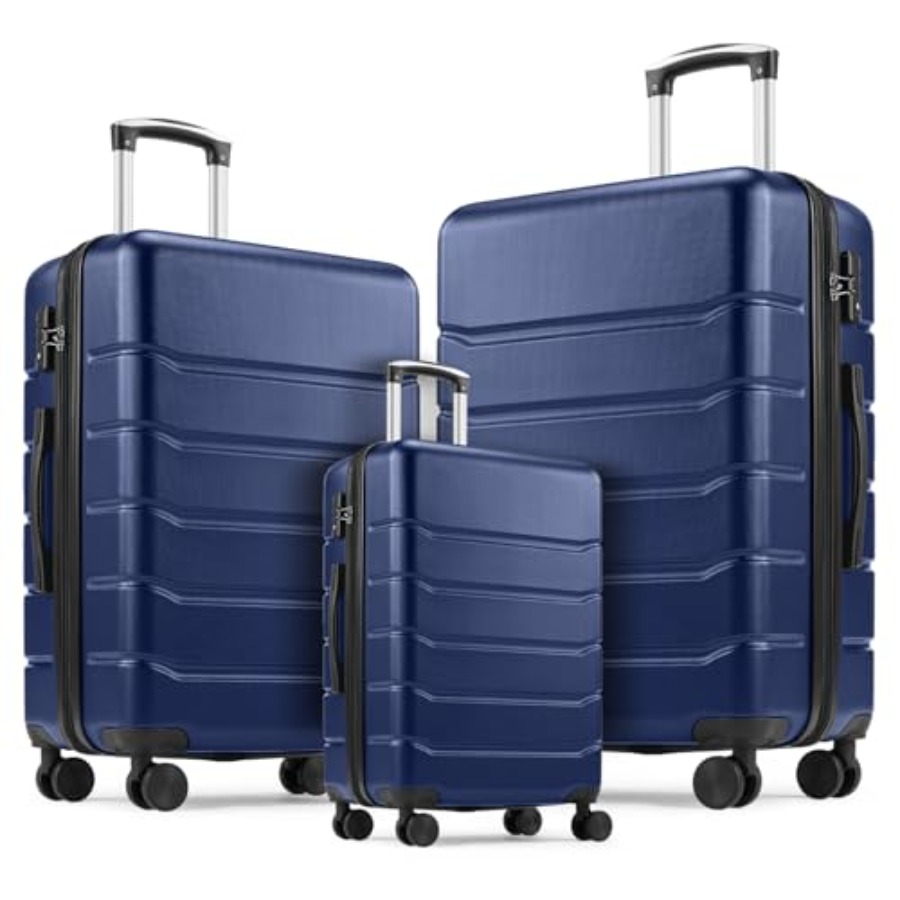 3 Pieces Luggage Set for Trave - Expandable Hard Shell Luggage Set 评论和价格