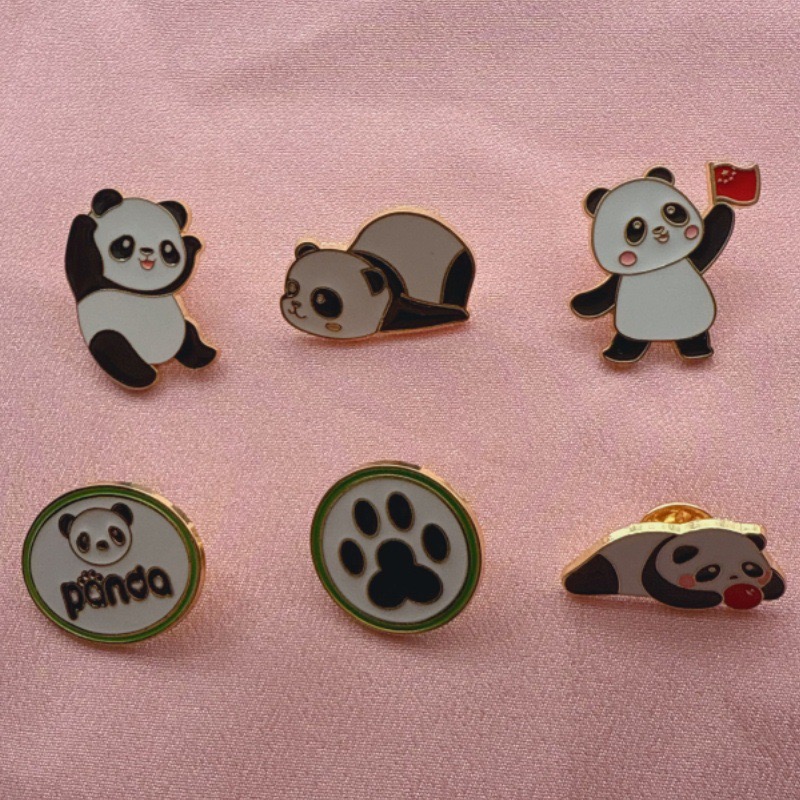 6pcs Cartoon China Panda Badge - Backpacks 评论和价格