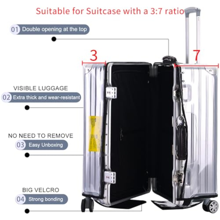 Veki Clear Suitcase Cover PVC  - Luggage Protective Cover Transparent 评论和价格