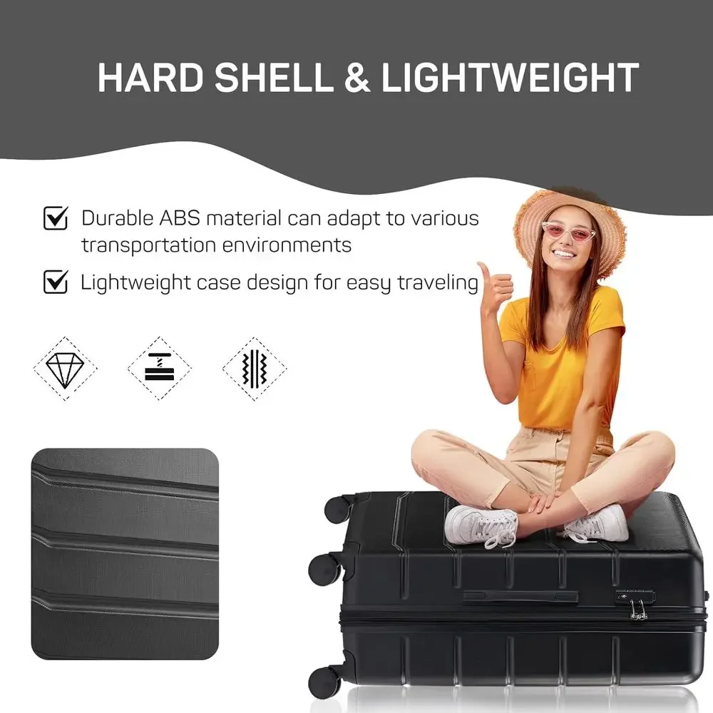 3-Piece Hard Shell Spinner Lug - Expandable Hard Shell Luggage Set 评论和价格