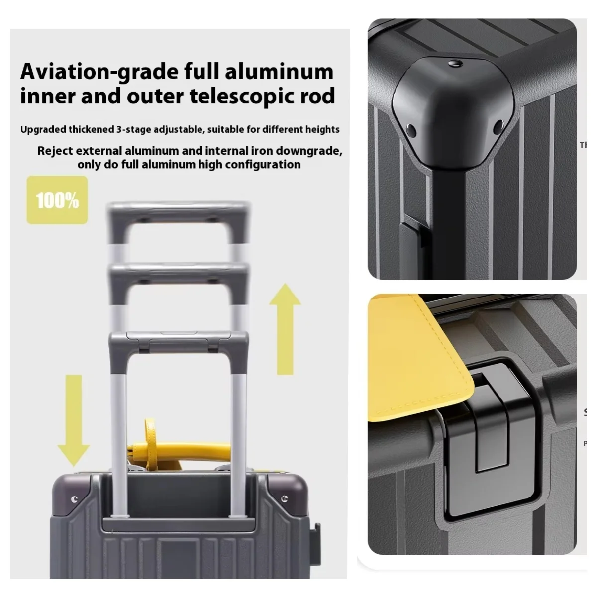 14‘’ Rolling Luggage Lightweig - Aluminum Frame Carry On Luggage 评论和价格