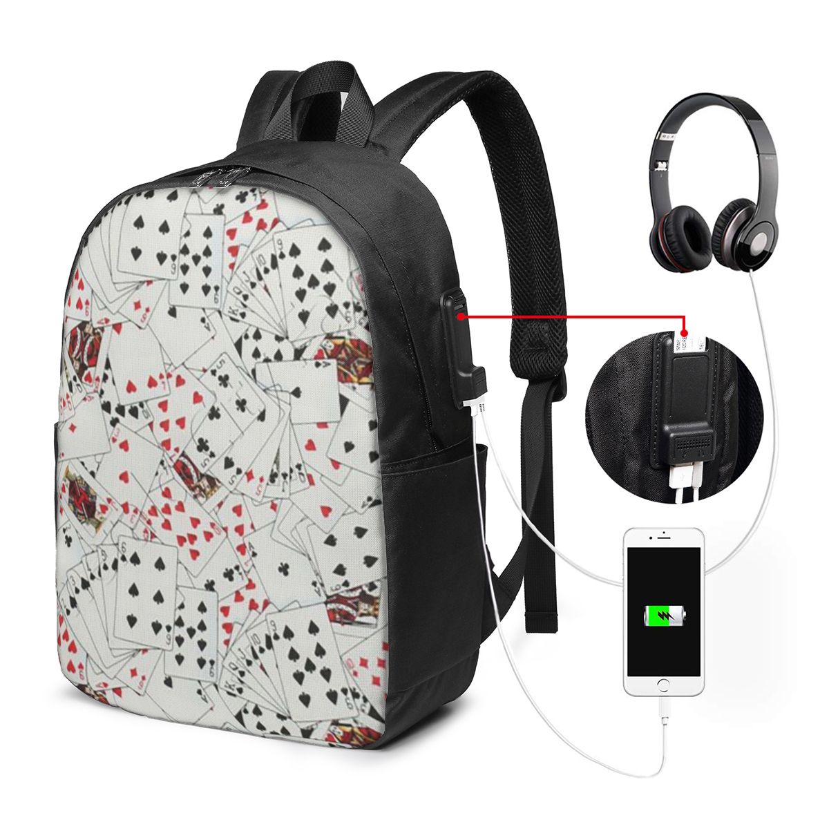 Playing Cards Poker Print Back - Backpacks 评论和价格