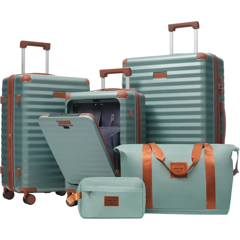 5-Piece Expandable Hardshell S - Expandable Hard Shell Luggage Set 评论和价格