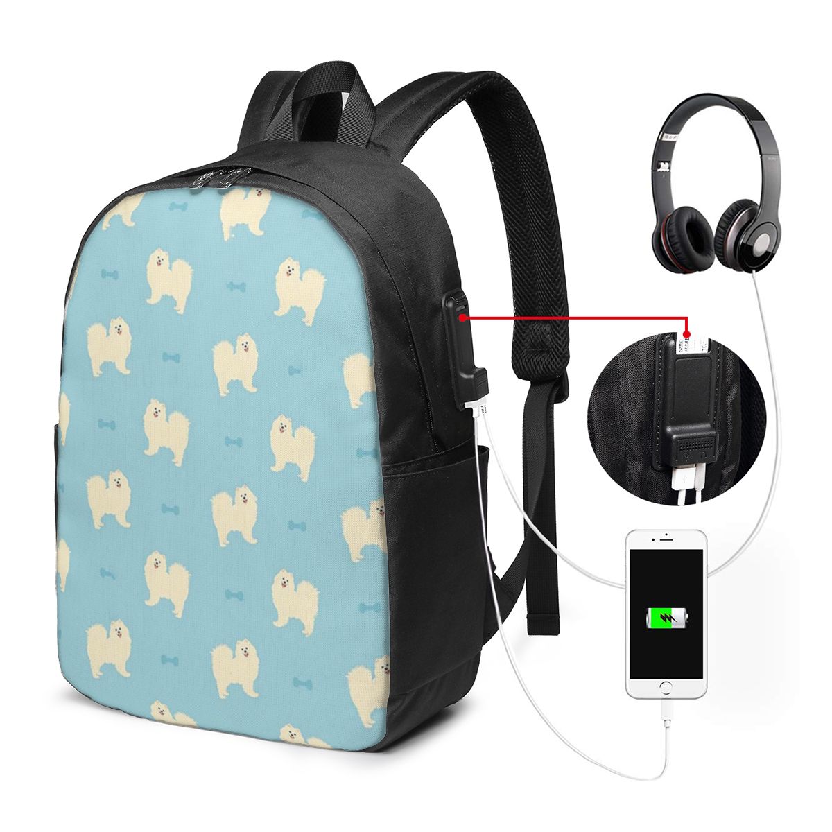 Samoyed Dog Backpack Travel No - Backpacks 评论和价格