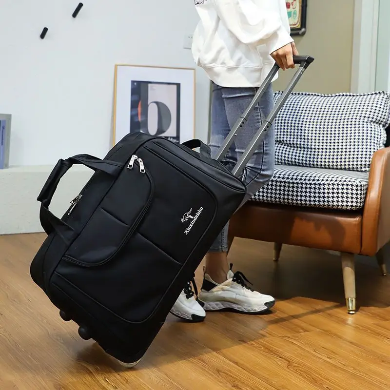 Large Capacity Trolley Bag Men - Foldable Rolling Luggage Bag 评论和价格