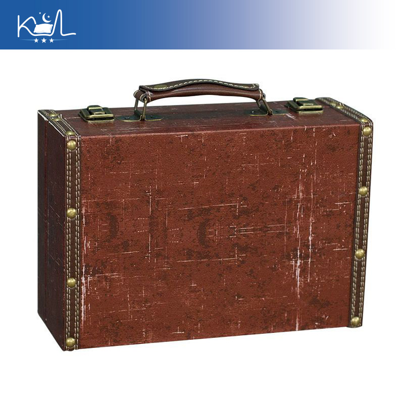 Vintage Red Decorative Suitcas - Retro Vintage Trunk Suitcase 评论和价格