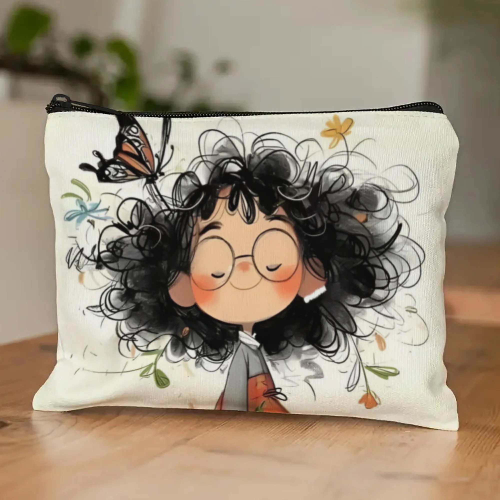 Cartoon Girl Makeup Bag Zipper - Wallets 评论和价格