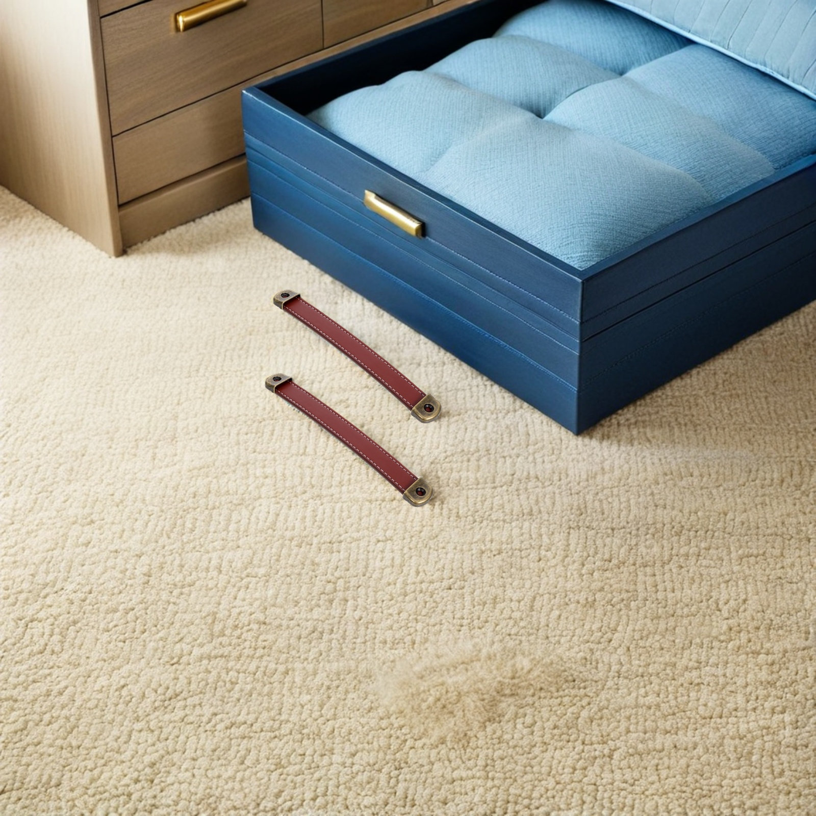 2Pcs Retro PU Furniture Handle - Retro Vintage Trunk Suitcase 评论和价格